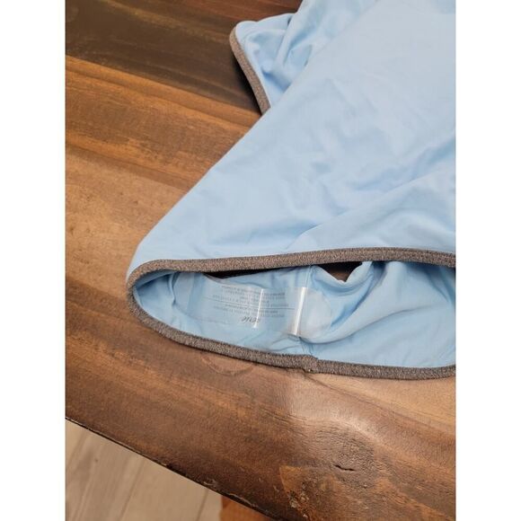 Aerie Apron One Piece Swimsuit Monokini Light Blue Low Back High Leg Size XL - Picture 3 of 9